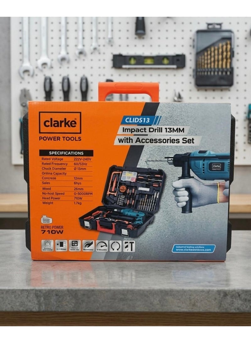 كلارك Impact Drill 13MM With Accessories Set - Image 1