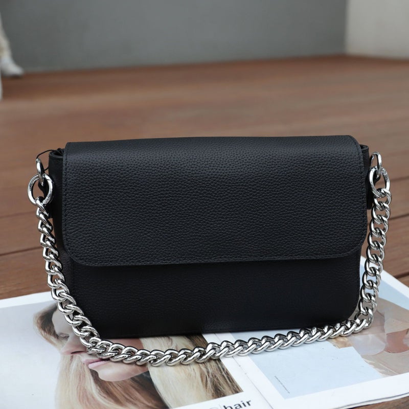 Bag Women'S New Fashion Chain Bag Genuine Leather Women'S Bag High-End Simple Shoulder Crossbody Bag Underarm Bag - Image 2