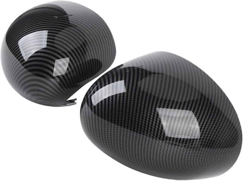 Keenso Side Mirror Covers, Good Protection Effect, Glossy Black or Red or Carbon Fiber Pattern, Suitable for F54 F55 F56 F57 F60 Pre LCI (Carbon Fiber Pattern) - Image 1