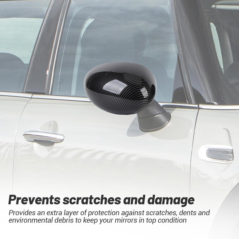 Keenso Side Mirror Covers, Good Protection Effect, Glossy Black or Red or Carbon Fiber Pattern, Suitable for F54 F55 F56 F57 F60 Pre LCI (Carbon Fiber Pattern) - Image 5