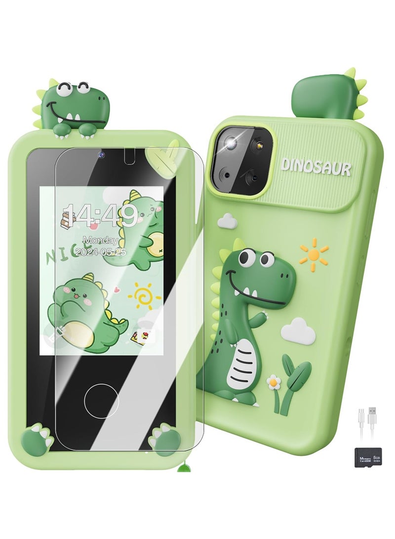 Kids Smart Phone Toys ,Dinosaurs Gift Toys for Kids Ages 3-9  Birthday Gifts Mini Smart Phone Toys with 2.8" Touchscreen 16 Learning Games Dual Camera Music Player, 32G SD Card - Image 1