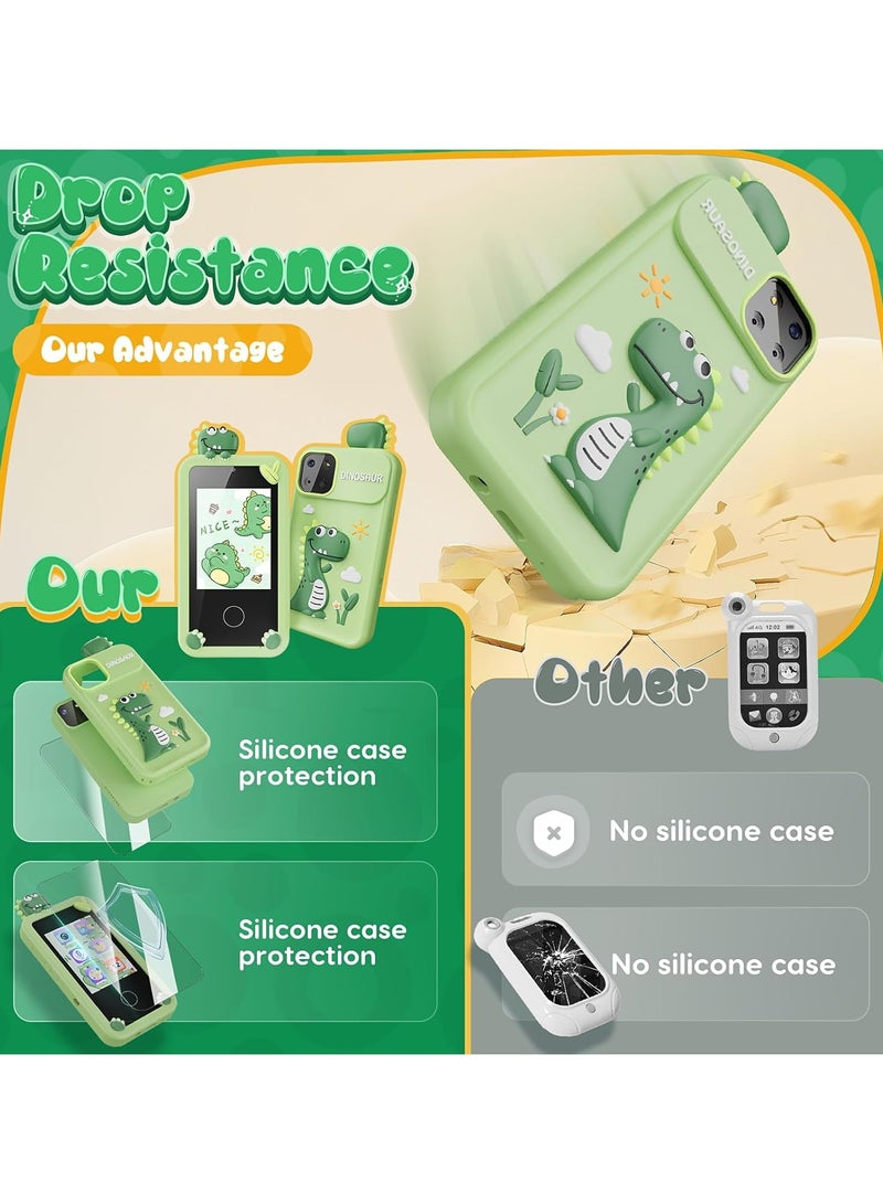 Kids Smart Phone Toys ,Dinosaurs Gift Toys for Kids Ages 3-9  Birthday Gifts Mini Smart Phone Toys with 2.8" Touchscreen 16 Learning Games Dual Camera Music Player, 32G SD Card - Image 5