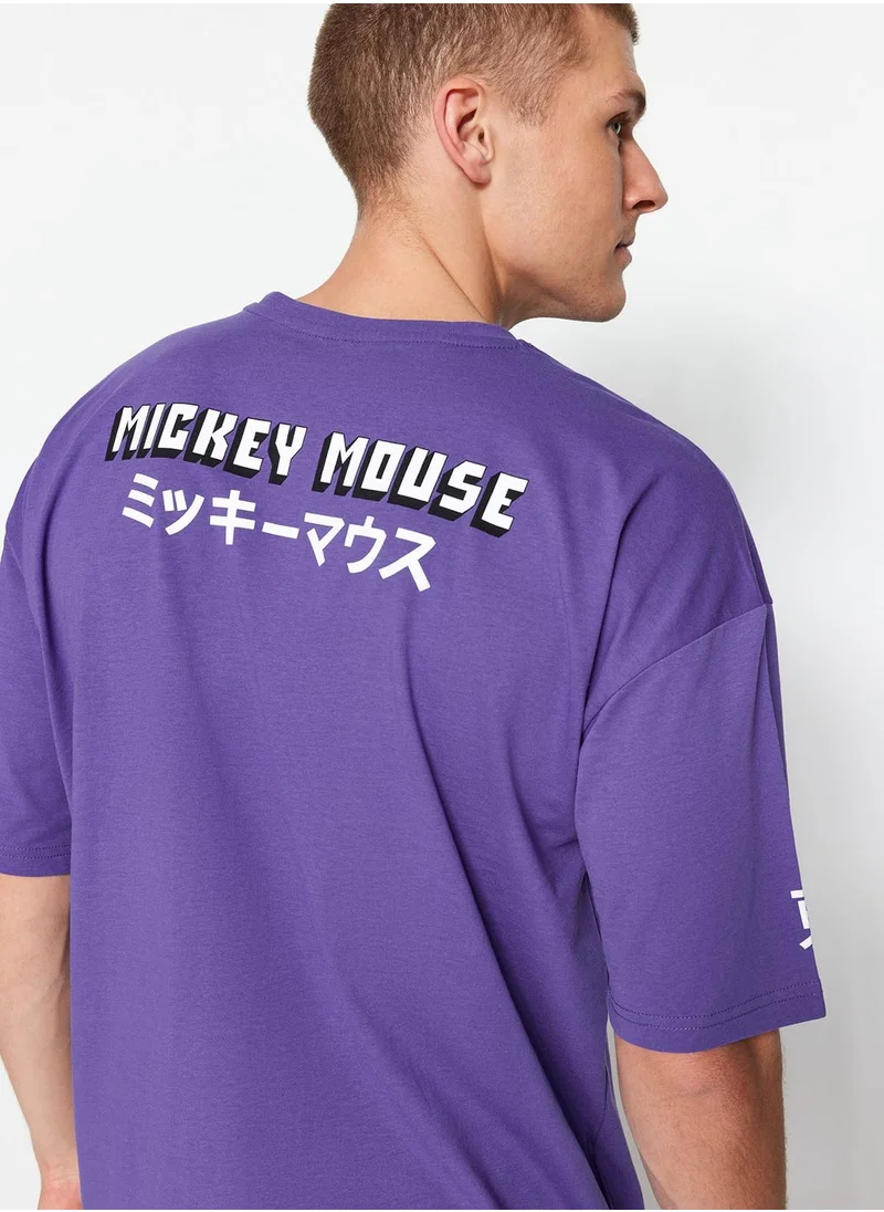 trendyol Mickey Mouse Print Crew Neck T-Shirt