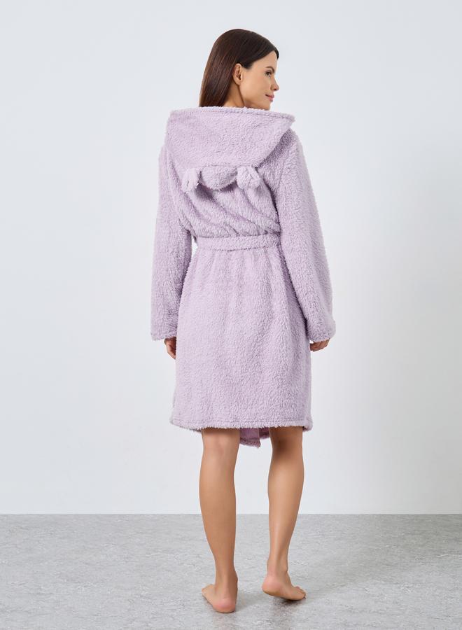 Styli Bear Ears Hooded Fleece Pocket Robe - Image 4