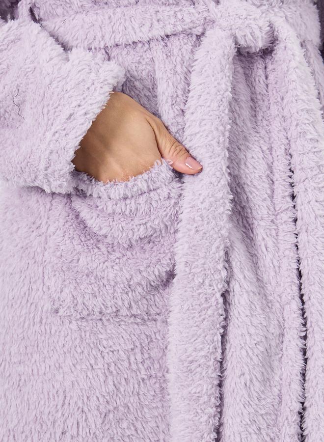 Styli Bear Ears Hooded Fleece Pocket Robe - Image 3