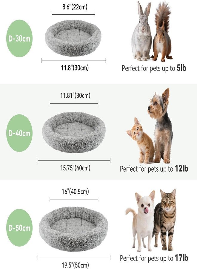 Billionchains Round Cat Bed Washable Cat Donut Bed with Non-Slip Bottom Comfortable Soft Pet Bed for Indoor Cats/Gray （Diameter: 15.75"） - Image 5