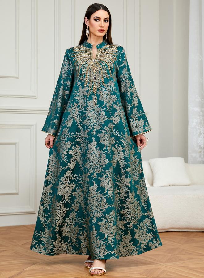 تايك تو جلابية بتفاصيل مزينة وقماش بارز الملمس - Image 1