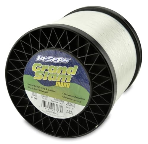 Hi-Seas Grand Slam Monofilament Line, 60 lb / 27.2 kg Test, .031 in / 0.80 mm Dia, Clear, 4200 yd / 3840 m - Image 1