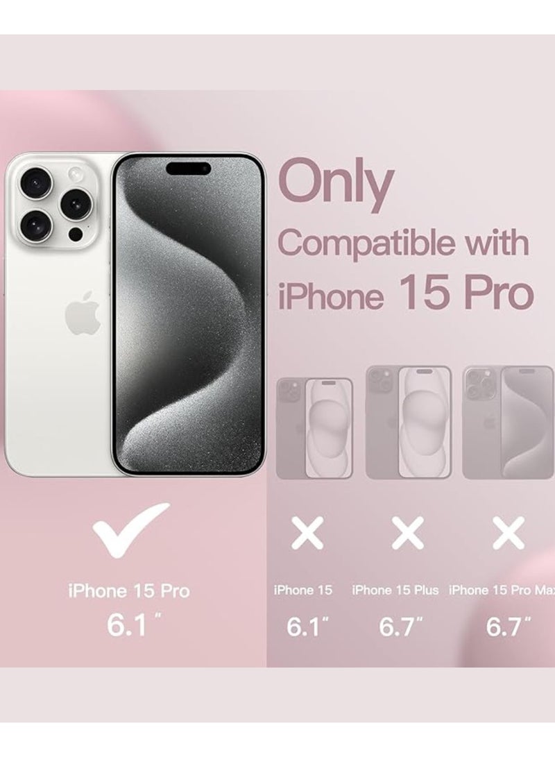 Yuwell iPhone 15 Pro Case Silicone Phone Case Shockproof Protective Case Cover Anti-Scratch Microfiber Lining 4 Layers Ultra Slim iPhone Case 6.1 Inch iPhone 15 Pro Silicone Case Pink - Image 2