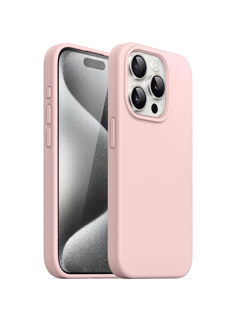 Yuwell iPhone 15 Pro Case Silicone Phone Case Shockproof Protective Case Cover Anti-Scratch Microfiber Lining 4 Layers Ultra Slim iPhone Case 6.1 Inch iPhone 15 Pro Silicone Case Pink - Image 1
