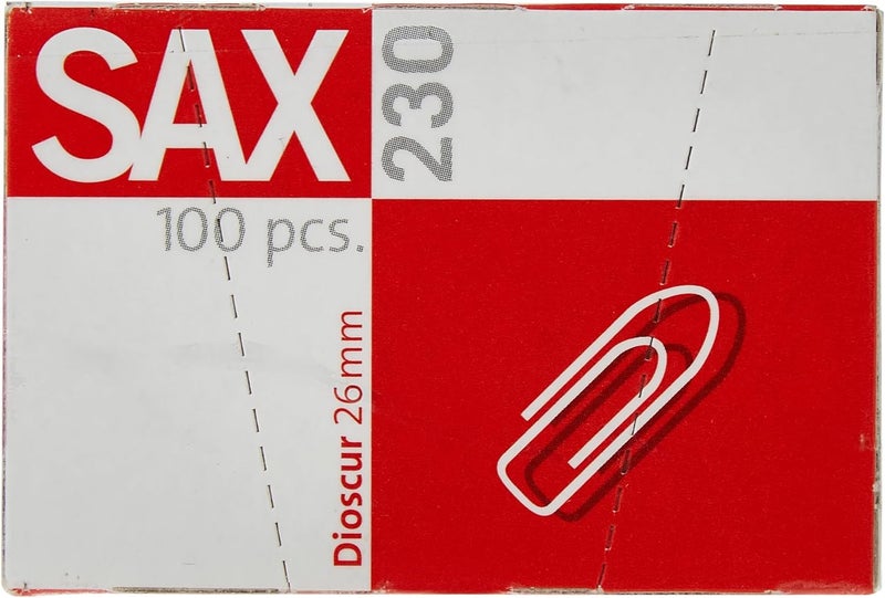 SAX 230 Paper Clips (26mm) - 100 Count Box - Image 1