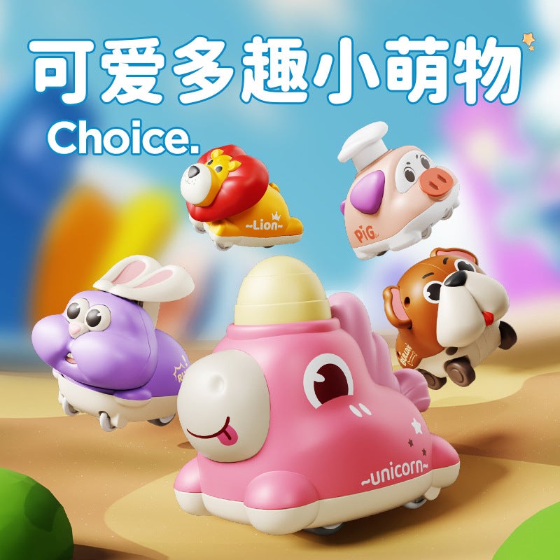 Press Cartoon Animal Toy Vehicle for Kids - Image 2