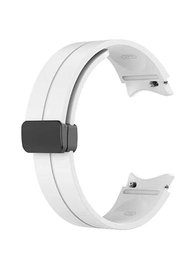 S-Color Samsung Galaxy Watch 5 Pro 45mm Strap With Magnetic Folding Buckle, 20mm Silicone Sport band for Galaxy Watch 5 40mm 44mm No Gap Wristband for Men Women White  - Image 3