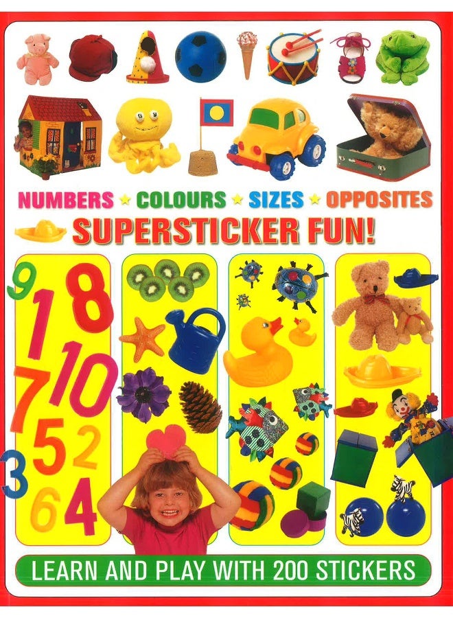 200 Stickers! Supersticker Fun! Numbers, Colours, Sizes & Opposites  - Image 1