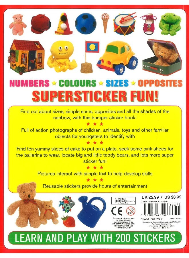 200 Stickers! Supersticker Fun! Numbers, Colours, Sizes & Opposites  - Image 2