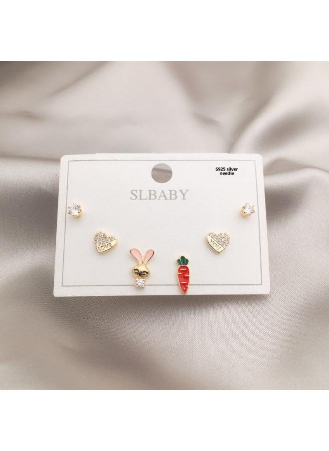 Generic - New Butterfly Stud Earrings Suit Silver Pin Earrings Simple One Wednesday To South Korea High-grade Sterling Silver Earrings For Women - Image 1