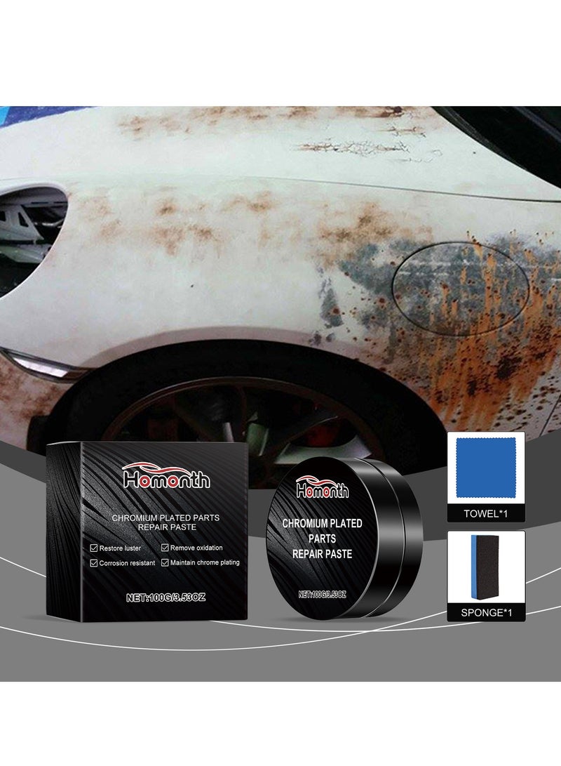 Homonth Repair Paste for Car, Multipurpose Chrome Plated Parts Repair Paste for Car, Car Scratch Removal Polishing Wax for Car, Car Door Handle Window Chrome Strip Repair Paste, Safe Auto Detailing Supplies - Image 1