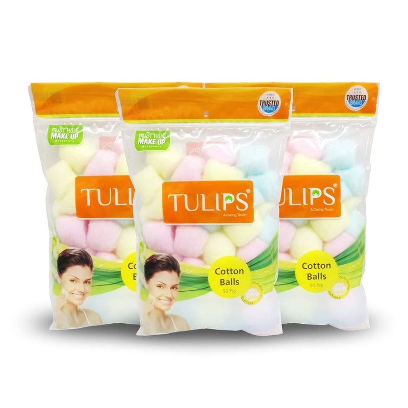 Tulips Multicolor Cotton Balls (50 Pieces) - Pack Of 3 - Image 5