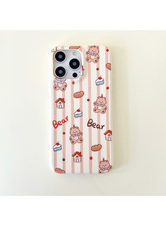 NIBEMINENT Little Bear Bakery Protective TPU Case Cover For iPhone 16 Pro Max, White