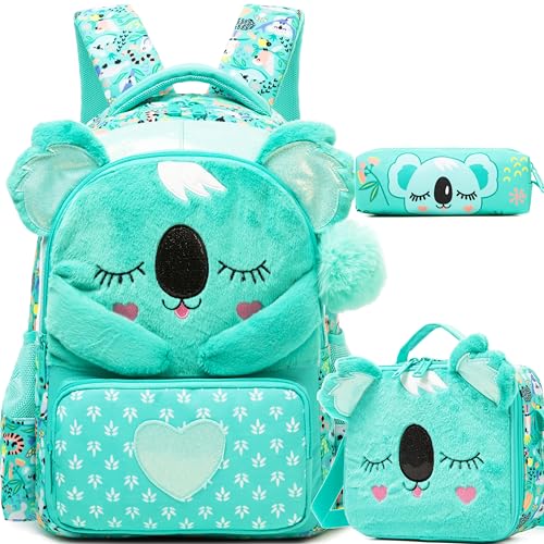 Meetbelify Kids School Backpacks for Girls Backpack with Lunch Bag for Elmentary Students Kids Travel Bookbag for Girls Age 6-12 - Image 1