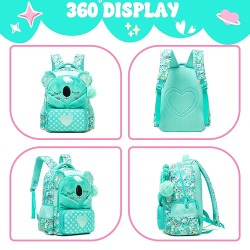 Meetbelify Kids School Backpacks for Girls Backpack with Lunch Bag for Elmentary Students Kids Travel Bookbag for Girls Age 6-12 - Image 3
