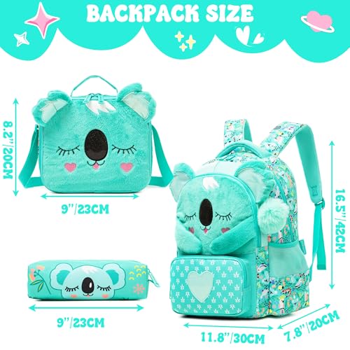 Meetbelify Kids School Backpacks for Girls Backpack with Lunch Bag for Elmentary Students Kids Travel Bookbag for Girls Age 6-12 - Image 2