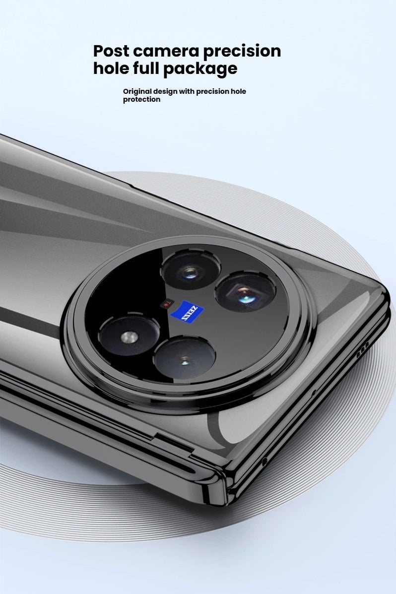 general Compatible with vivo X Fold5 phone case, privacy screen protector, foldable screen protective case, electroplated transparent full-coverage stand, shock-resistant protective case. - Image 2