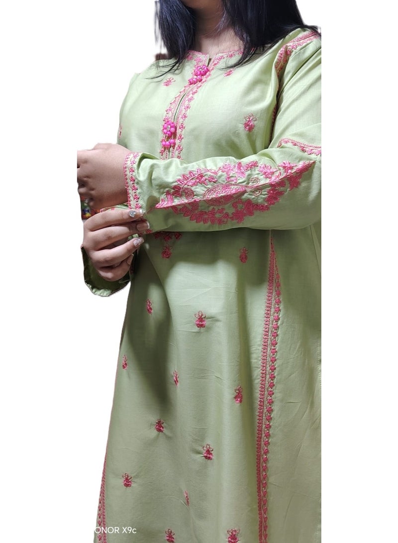 Fabric Pakistani Lawn Embroidery Stitched 2-Piece – 2026 Collection. - Image 3