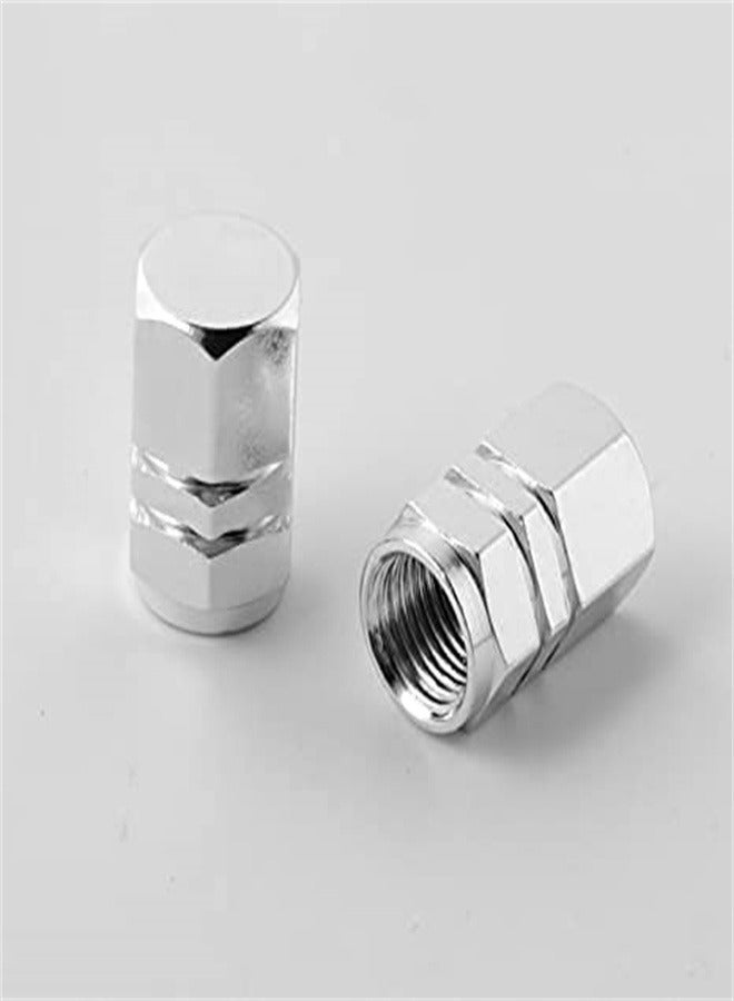 Goolsky 4-Piece Tire Stem Wheel Valve Covers Car Dustproof Tire Cap, Hexagon Shape Silver - Image 4