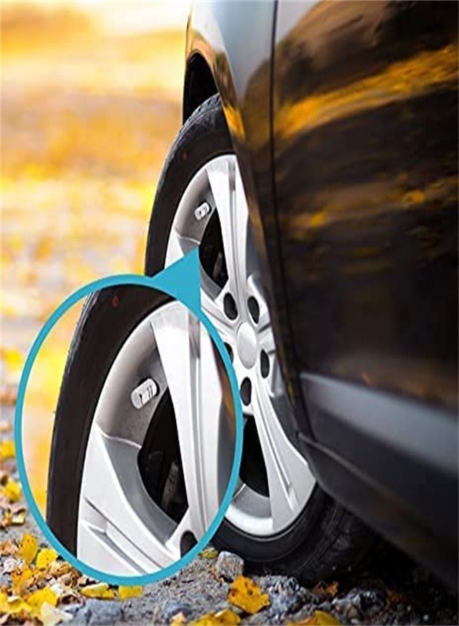 Goolsky 4-Piece Tire Stem Wheel Valve Covers Car Dustproof Tire Cap, Hexagon Shape Silver - Image 3