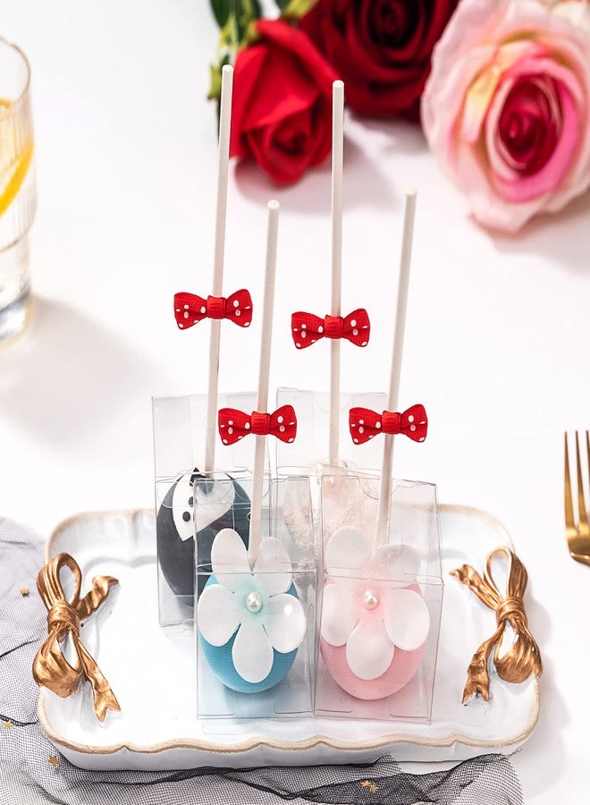 SLShePack 100Pack Single Clear Cake Pop Boxes Packaging with Hole Small Plastic Clear Treat Boxes for Wedding Favors Party Valentine's Halloween Easter Father's Mother's Day(1.75x1.75x2Inches) - Image 4