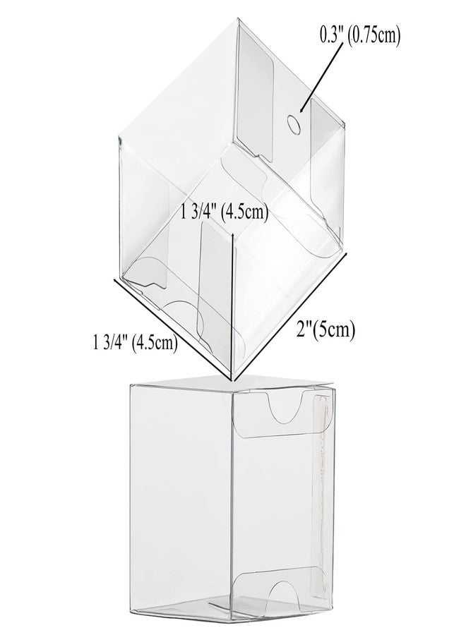 SLShePack 100Pack Single Clear Cake Pop Boxes Packaging with Hole Small Plastic Clear Treat Boxes for Wedding Favors Party Valentine's Halloween Easter Father's Mother's Day(1.75x1.75x2Inches) - Image 2