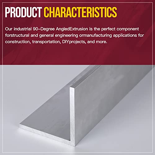 DOUYUDAO 13Inch Aluminum Angle Stock, 3" x 3"x 1/4" Angle Aluminum 6061, T6511 Mill Stock 1/4" Thick 1PCS - Image 4