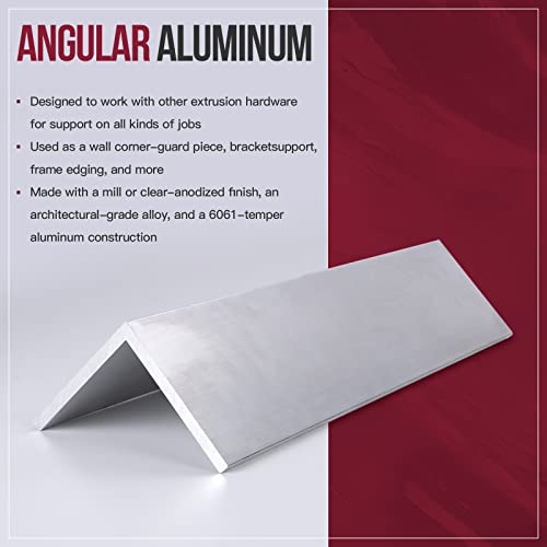 DOUYUDAO 13Inch Aluminum Angle Stock, 3" x 3"x 1/4" Angle Aluminum 6061, T6511 Mill Stock 1/4" Thick 1PCS - Image 3