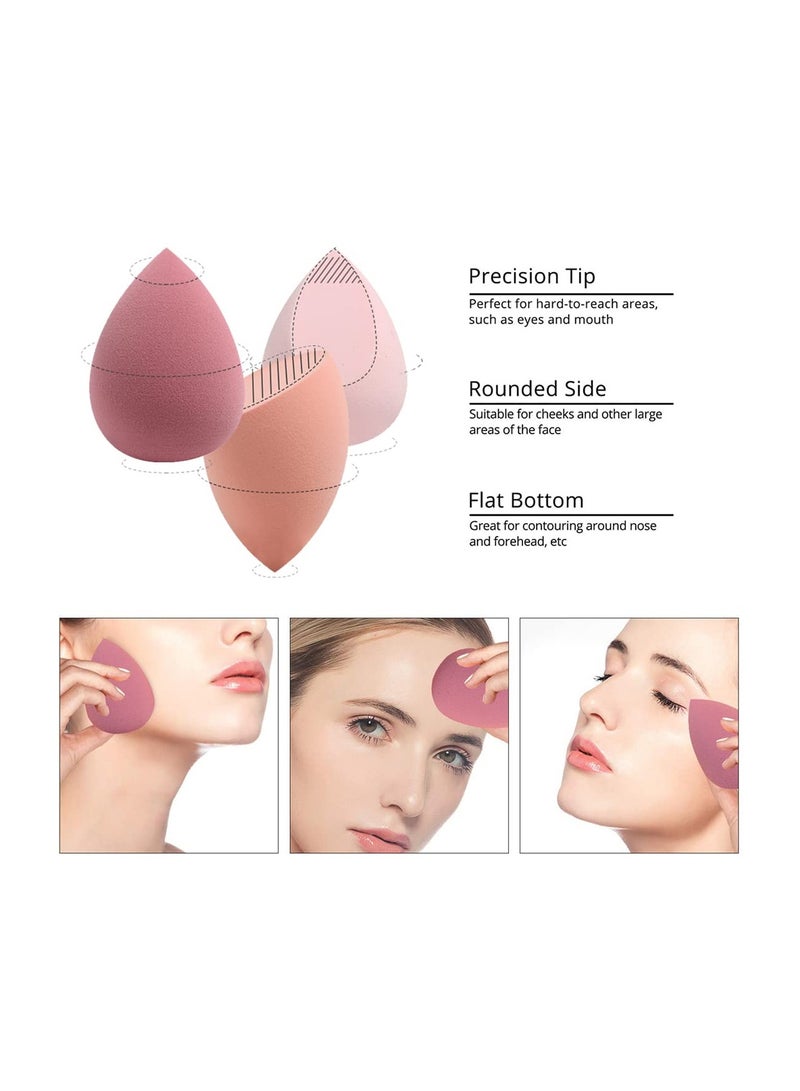 eam, Powder 4 قطعة من مستحضرات التجميل الإسفنج مجموعة - 4 قطع من مستحضرات التجميل الإسفنج مختلطة مع البيض مربع ، مثالية كريم ، ومسحوق السائل ( الوردي ) - Image 3