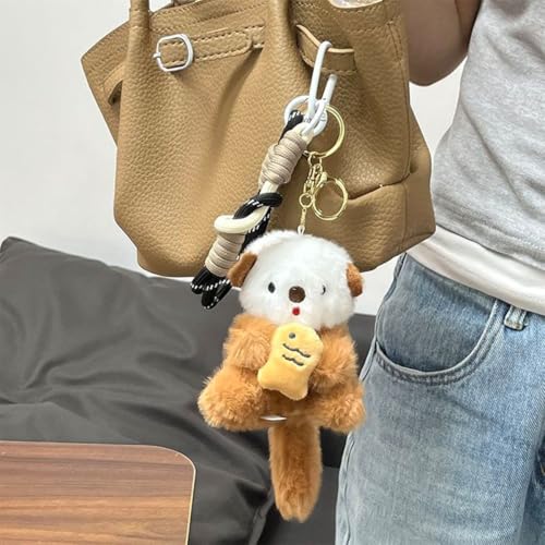 XFSAFDM Plush Keychain, Cute Otter Keychain for Girls, Adorable Bag Charm for Handbags, Backpacks, and Keys, Brown Otter Keyring with Lobster Clasp - Image 5