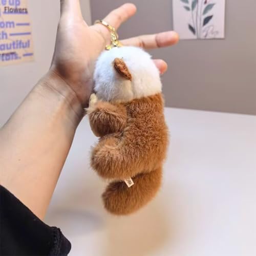XFSAFDM Plush Keychain, Cute Otter Keychain for Girls, Adorable Bag Charm for Handbags, Backpacks, and Keys, Brown Otter Keyring with Lobster Clasp - Image 4