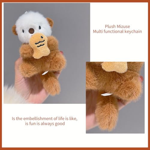 XFSAFDM Plush Keychain, Cute Otter Keychain for Girls, Adorable Bag Charm for Handbags, Backpacks, and Keys, Brown Otter Keyring with Lobster Clasp - Image 3