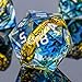 OUKELANWO Magic Lord Rings DND Dice Set with Box 7Pcs Resin LOTR DD Dice Set for Role Playing Game Blue Dungeons Dragons D and D Sharp Edge Dice D20 D12 D10 D8 D6 D4 - Image 4