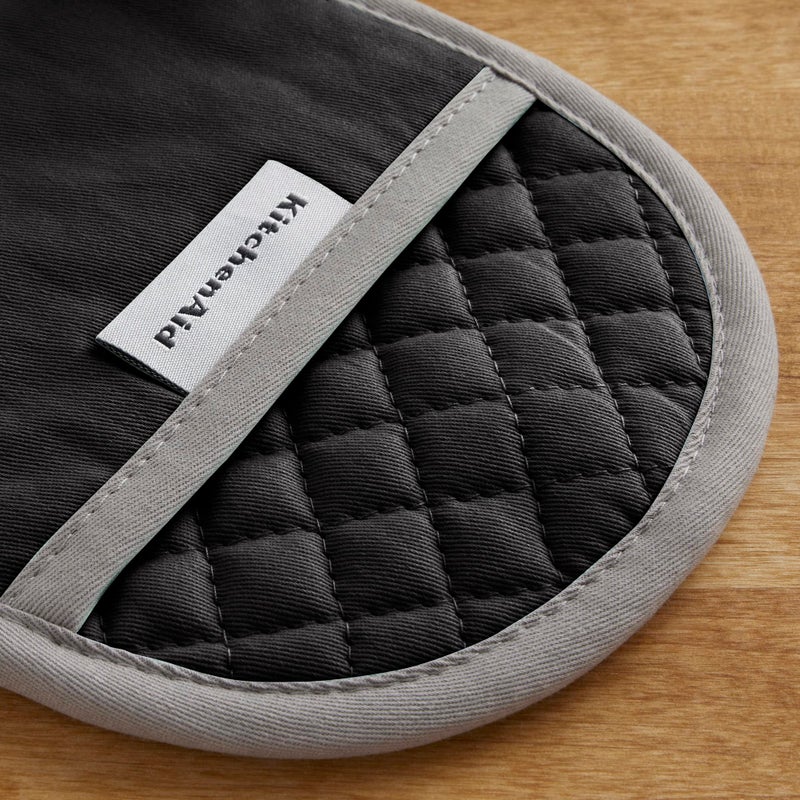 KitchenAid Asteroid Pot Holder 2-Pack Set  Black  6.5""x10"" - Image 3