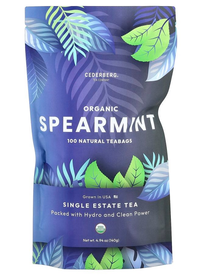 Cederberg Tea Co - Organic Spearmint Caffeine Free 100 Natural Tea Bags 4.94 oz (140 g) - Image 1