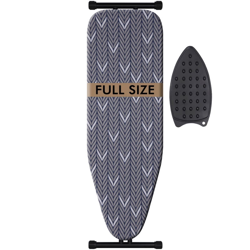 veiox Ironing Board Full Size Metal Construction Iron Board with Extra Thick Heavy Duty Padded Cover Stable Structure AntiSkid Feet