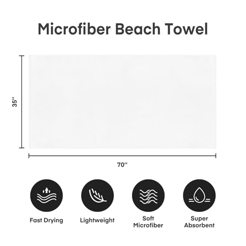 JML Microfiber Bath Towels Oversized Bathroom Towel 2 Pack 40 x 80 Super Absorbent and Fast Drying Soft Large Microfiber Bath Sheet for Beach Sport Fitness Yoga White - Image 3