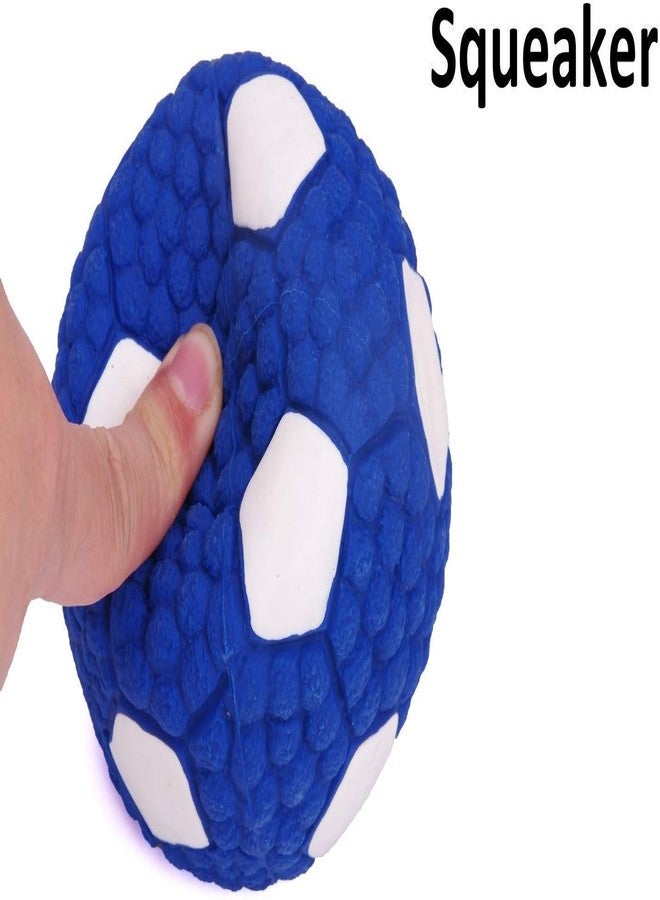 Pups&Pets Eetoys Dog Latex Squeaky Blue and White Toy for Puppy & Small Dogs Latex Squeak Toy (Football Large Size) - Image 2