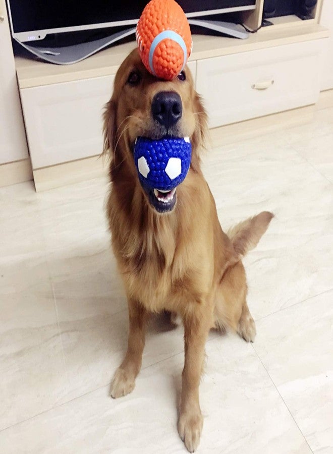 Pups&Pets Eetoys Dog Latex Squeaky Blue and White Toy for Puppy & Small Dogs Latex Squeak Toy (Football Large Size) - Image 4