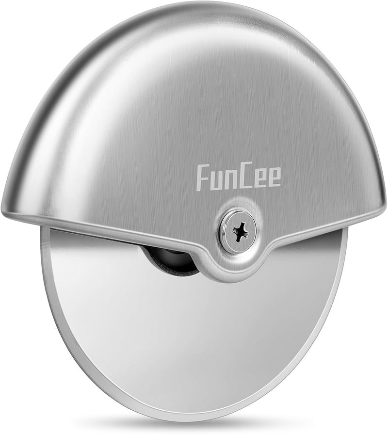 FunCee Premium Pizza Cutter Wheel with Sharp Blade For Cutting Through Pizzas, Crusts, Pies and More, Stainless Steel Knife with Ergonomic and Comfort Grip, Dishwasher Safe - Image 1