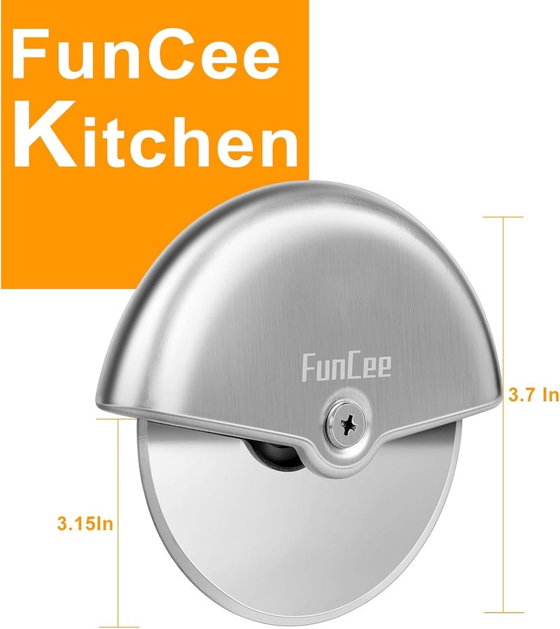 FunCee Premium Pizza Cutter Wheel with Sharp Blade For Cutting Through Pizzas, Crusts, Pies and More, Stainless Steel Knife with Ergonomic and Comfort Grip, Dishwasher Safe - Image 4