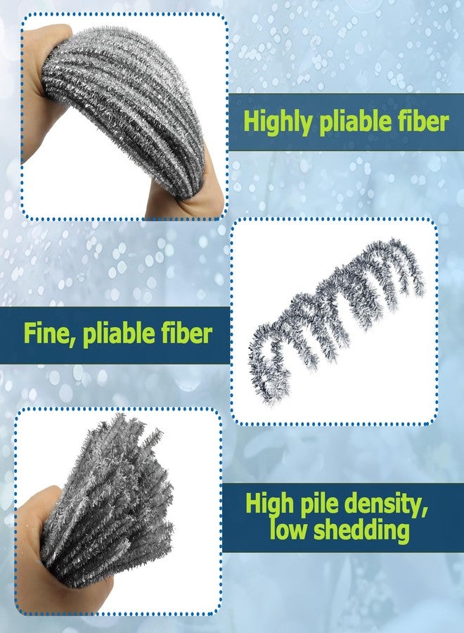Uenhoy 100 Pcs Pipe Cleaners Chenille Stems, Glitter Silver Pipe Cleaner Craft Supplies, DIY Craft Fuzzy Sticks for DIY Art Project and Creative Handmade, 6mm x 12 Inch - Image 4