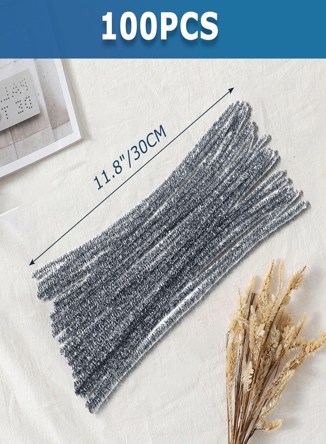Uenhoy 100 Pcs Pipe Cleaners Chenille Stems, Glitter Silver Pipe Cleaner Craft Supplies, DIY Craft Fuzzy Sticks for DIY Art Project and Creative Handmade, 6mm x 12 Inch - Image 3