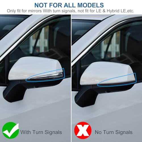 YAKANEY for RAV4 2019 2020 2021 2022 2023 2024 2025 Exterior Side Rearview Mirror Cover, Sporty Black Exterior Rearview Mirror Molding Covers for Toyota RAV 4, NOT for LE, Hybrid LE- Piano Black - Image 2